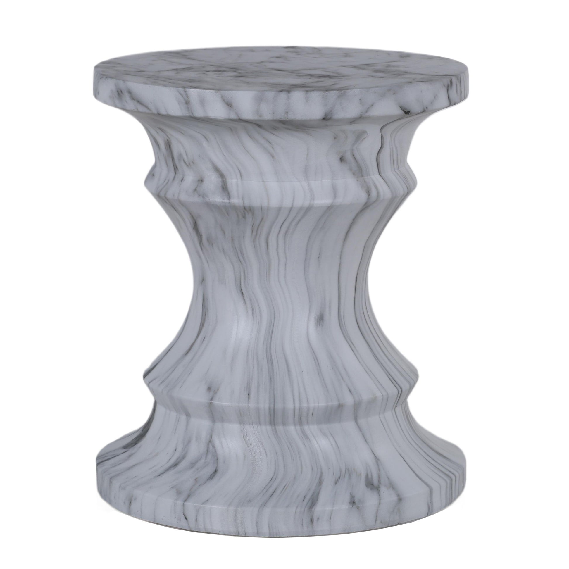 Geometric Round Outdoor End Table - Marble Home Essentials