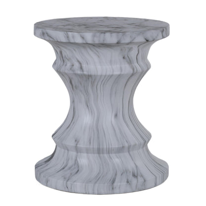 Geometric Round Outdoor End Table - Marble Home Essentials