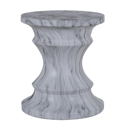 Geometric Round Outdoor End Table - Marble Home Essentials