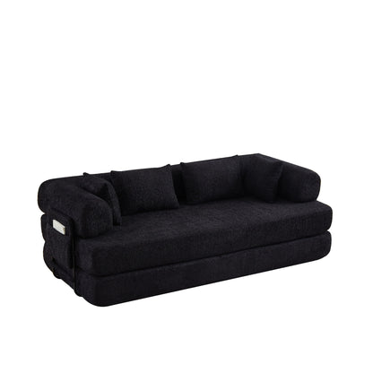 Convertible Sleeper Sofa Bed With Cylindrical Pillow Home Essentials