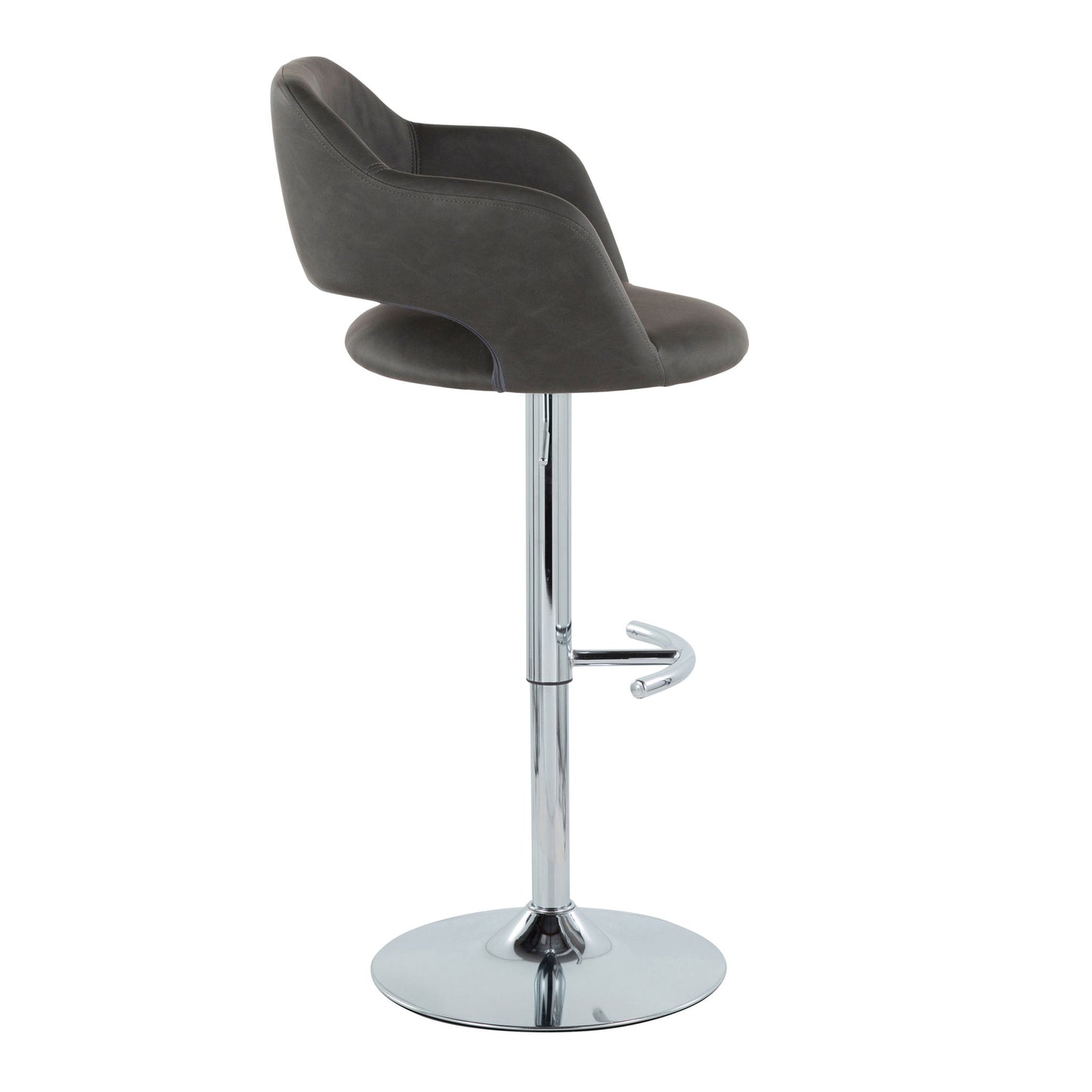 Margarite - Contemporary Ajustable Barstool With Swivel With Rounded T Footrest (Set of 2) Lumi Source