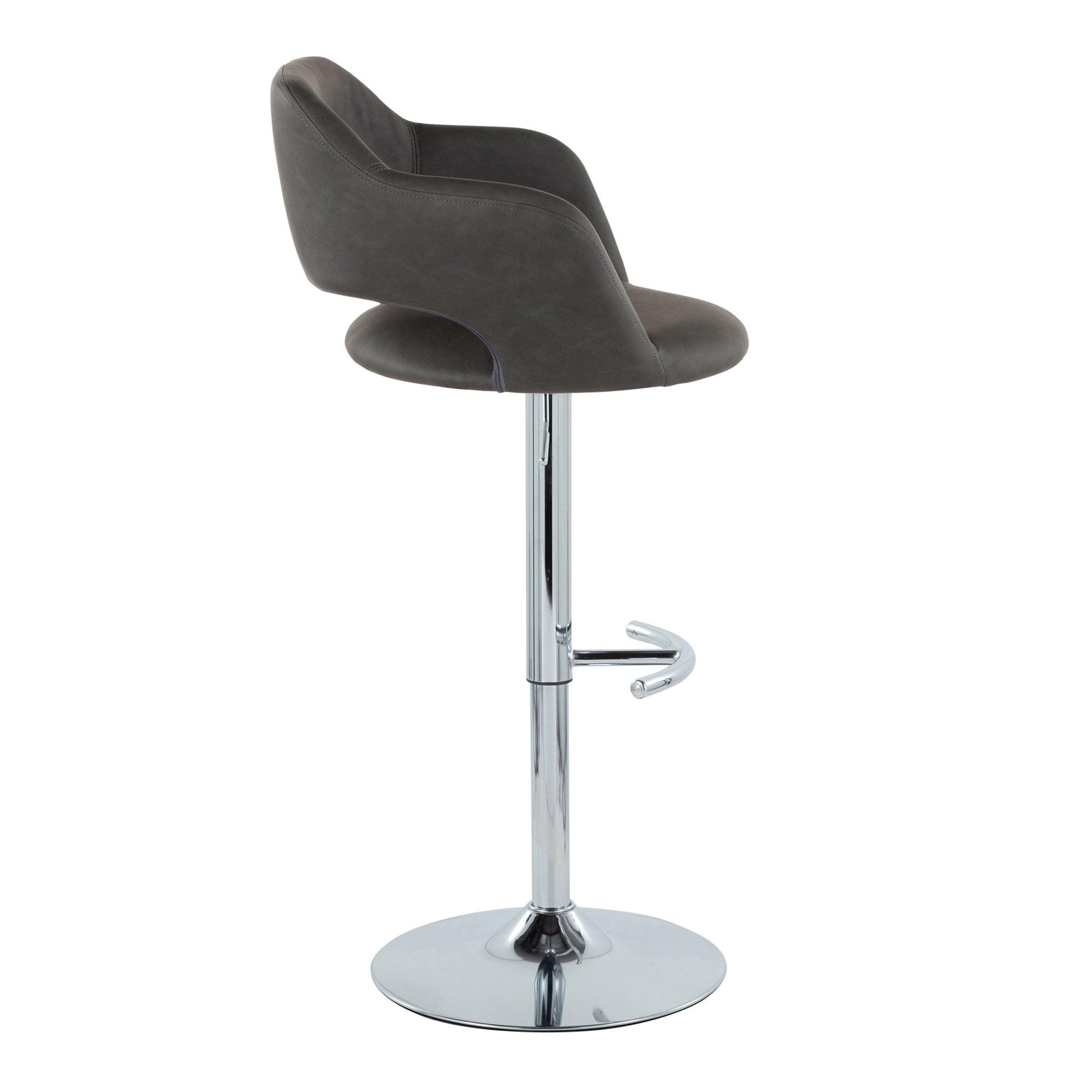 Margarite - Contemporary Ajustable Barstool With Swivel With Rounded T Footrest (Set of 2) Lumi Source