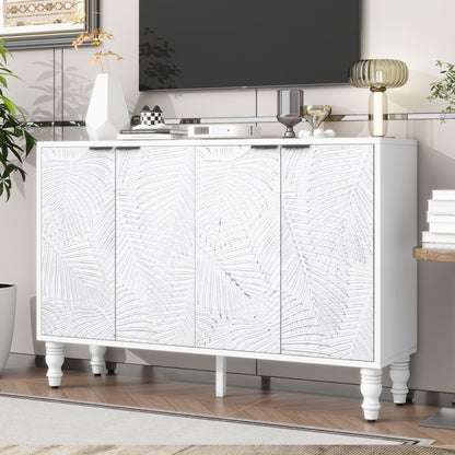 Modern TV Stand With 2 Spacious Storage Space And Anti-Tip Device Hearth and Haven