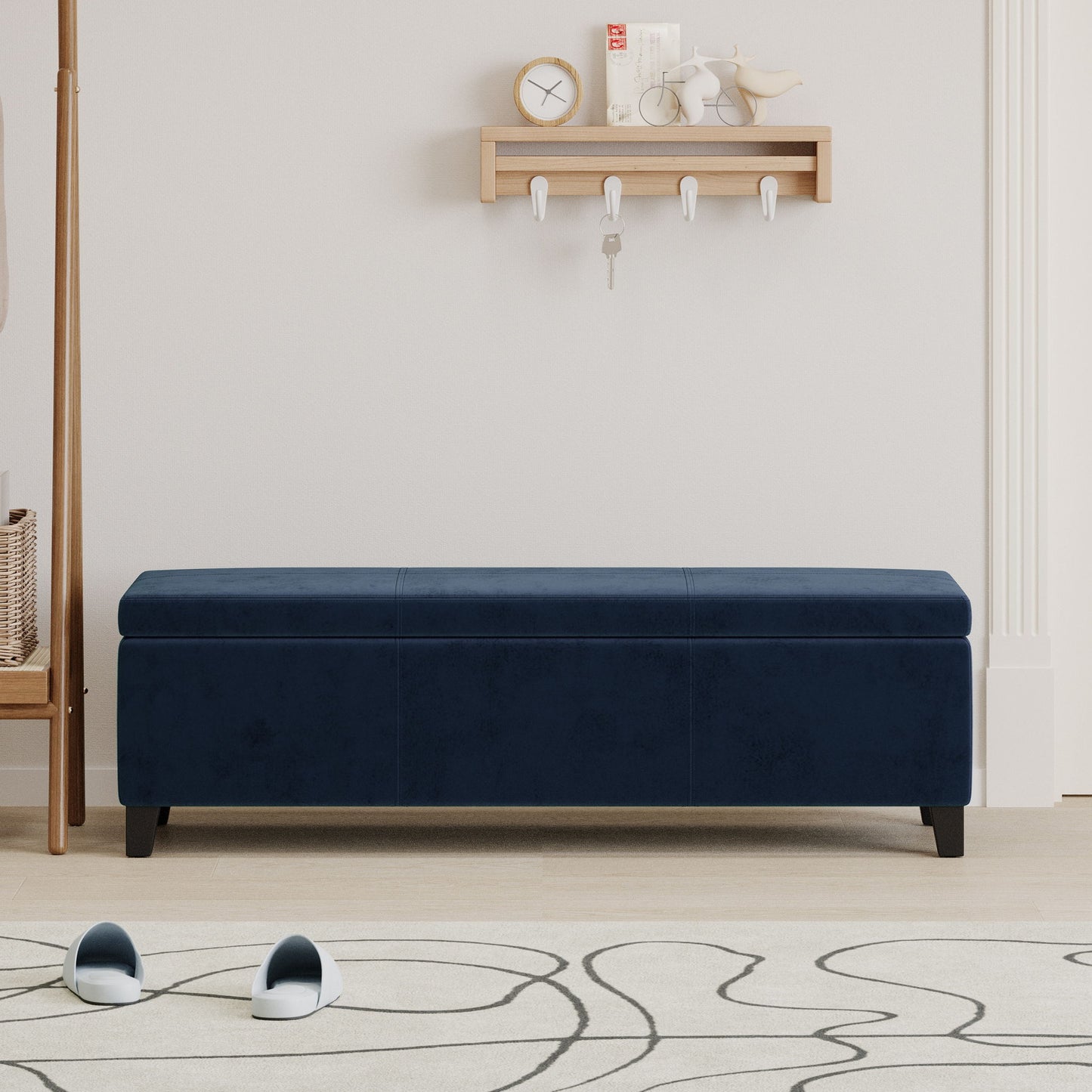 Upholstered Storage Ottoman Bench Noble House