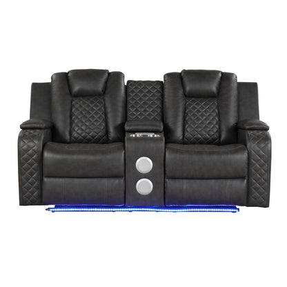 Benz - Power Reclining Loveseat With LED Lighting And Built In USB Matrix Furniture Group