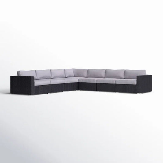 Luxurious Wicker Patio Sectional With Weather Resistant Sunbrella Cushions LSI Patio Furniture