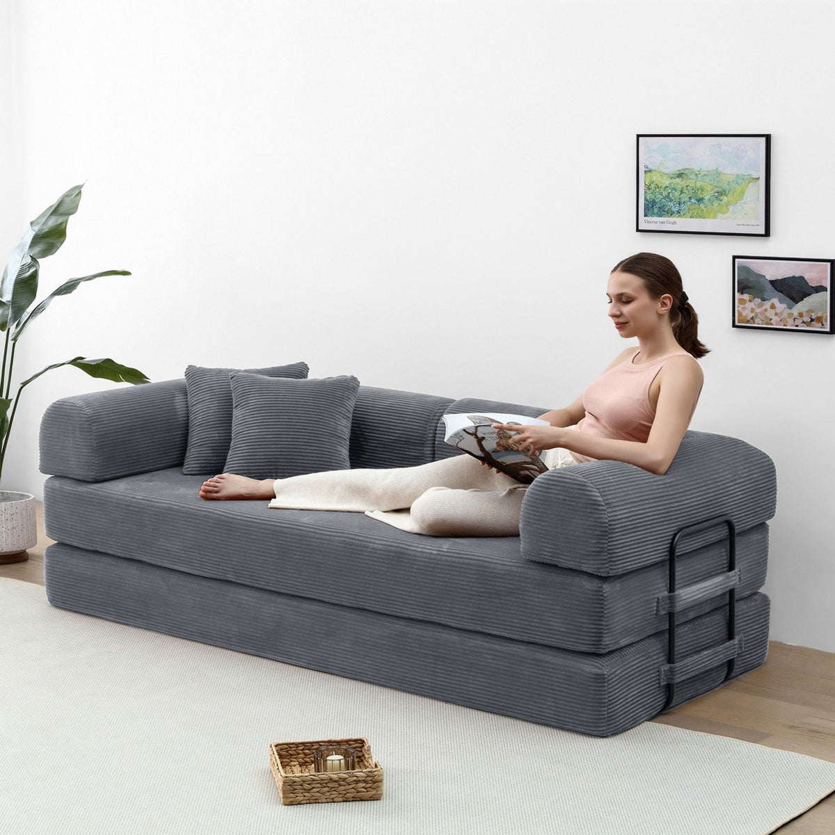 Convertible Foldable Floor Sofa Bed For Living Room Home Essentials