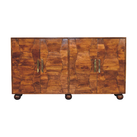 Wavecrest Cabinet, 4 Shelves - Chestnut Artisan Furniture