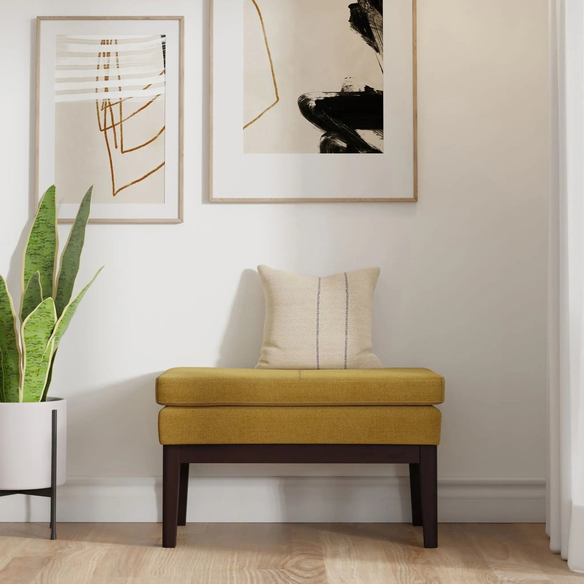 Carlson - Ottoman Bench, Mid Century Design Simpli-Home
