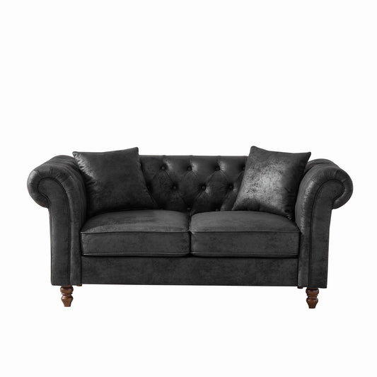 Chesterfield Loveseat, High Tech Fabric Roll Armrest Home Essentials
