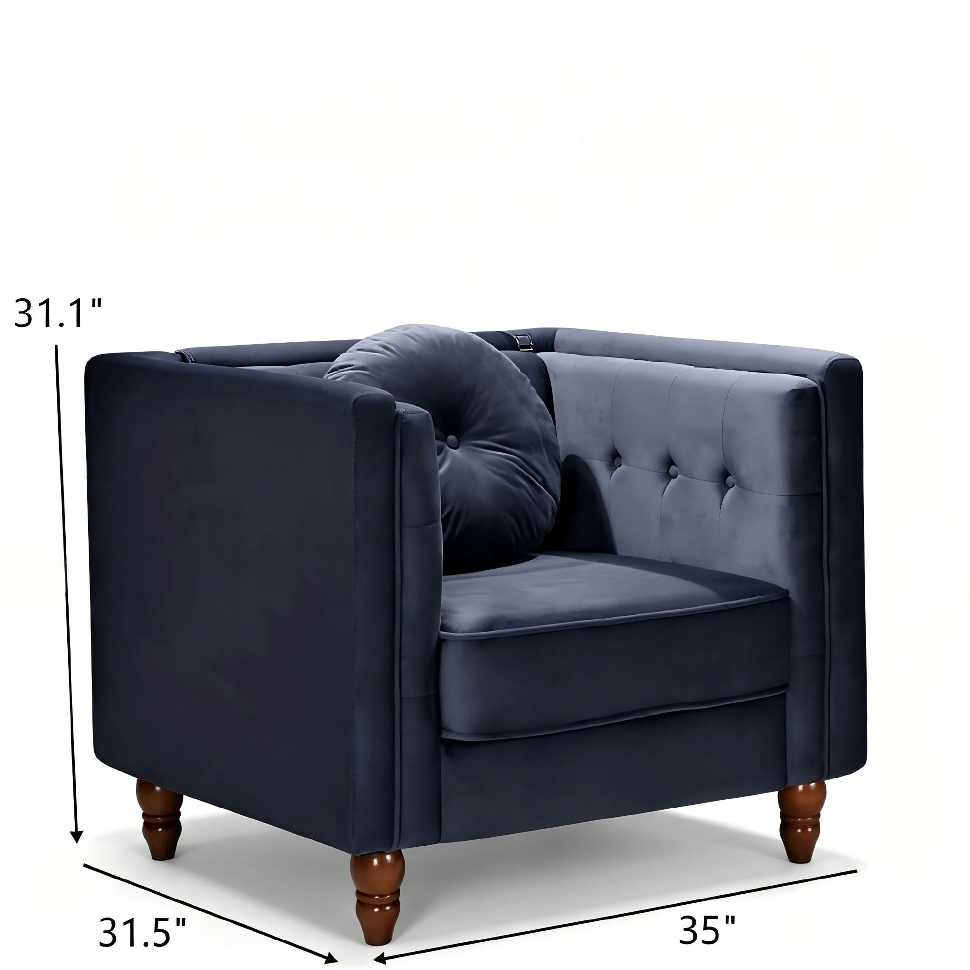 Chesterfield Accent Tufted Square Arm Side Chair US Pride