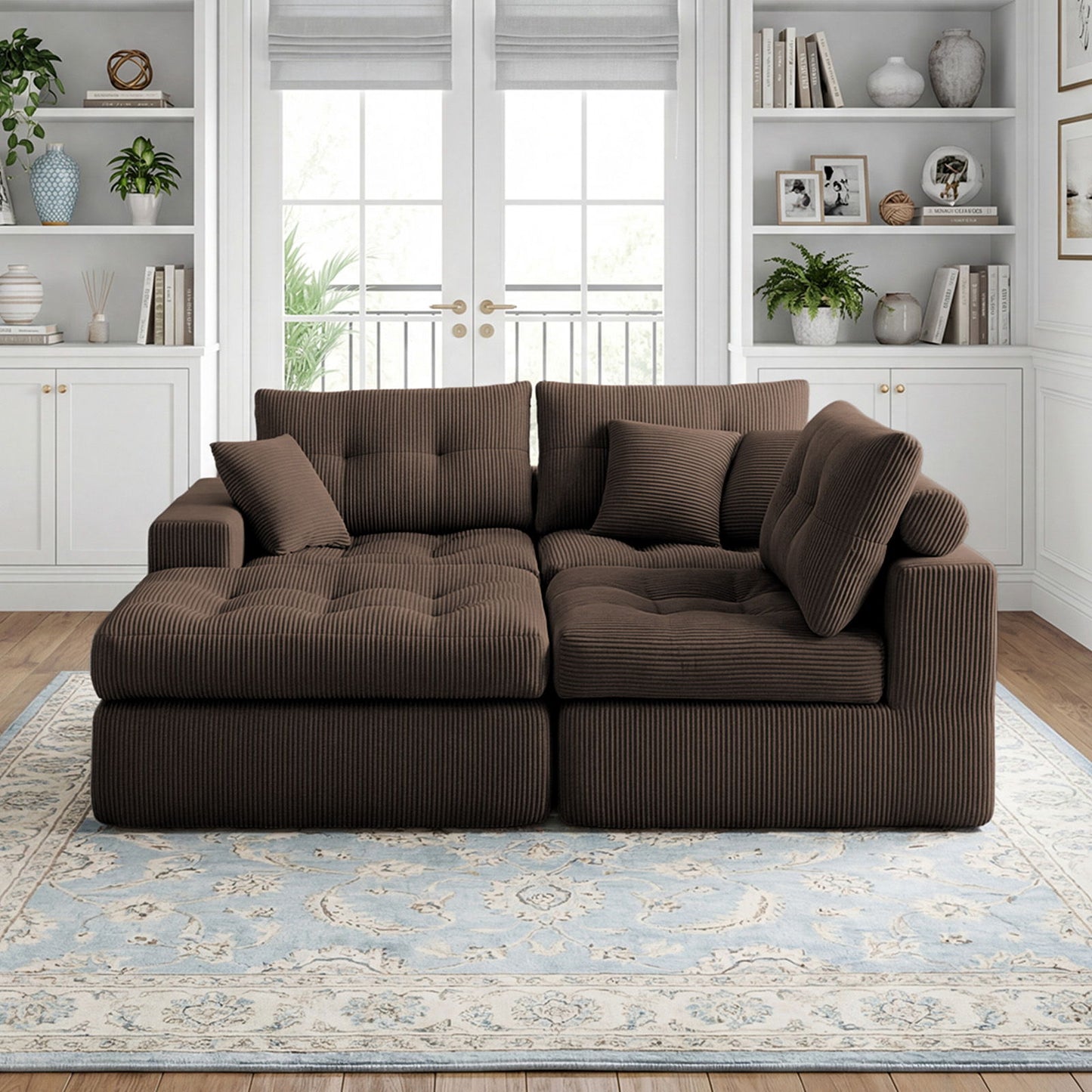 Corner Chaise L-Shaped Sectional Sofa Bed Home Essentials