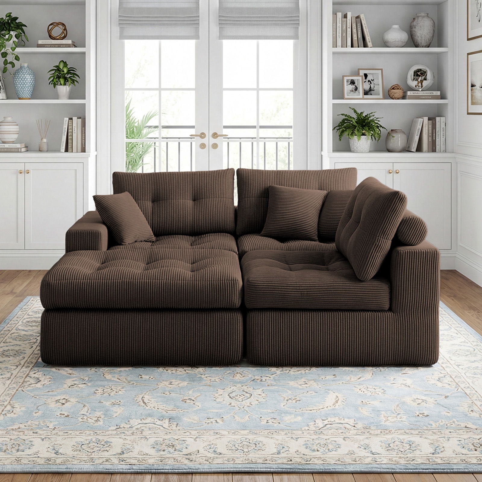 Corner Chaise L-Shaped Sectional Sofa Bed Home Essentials