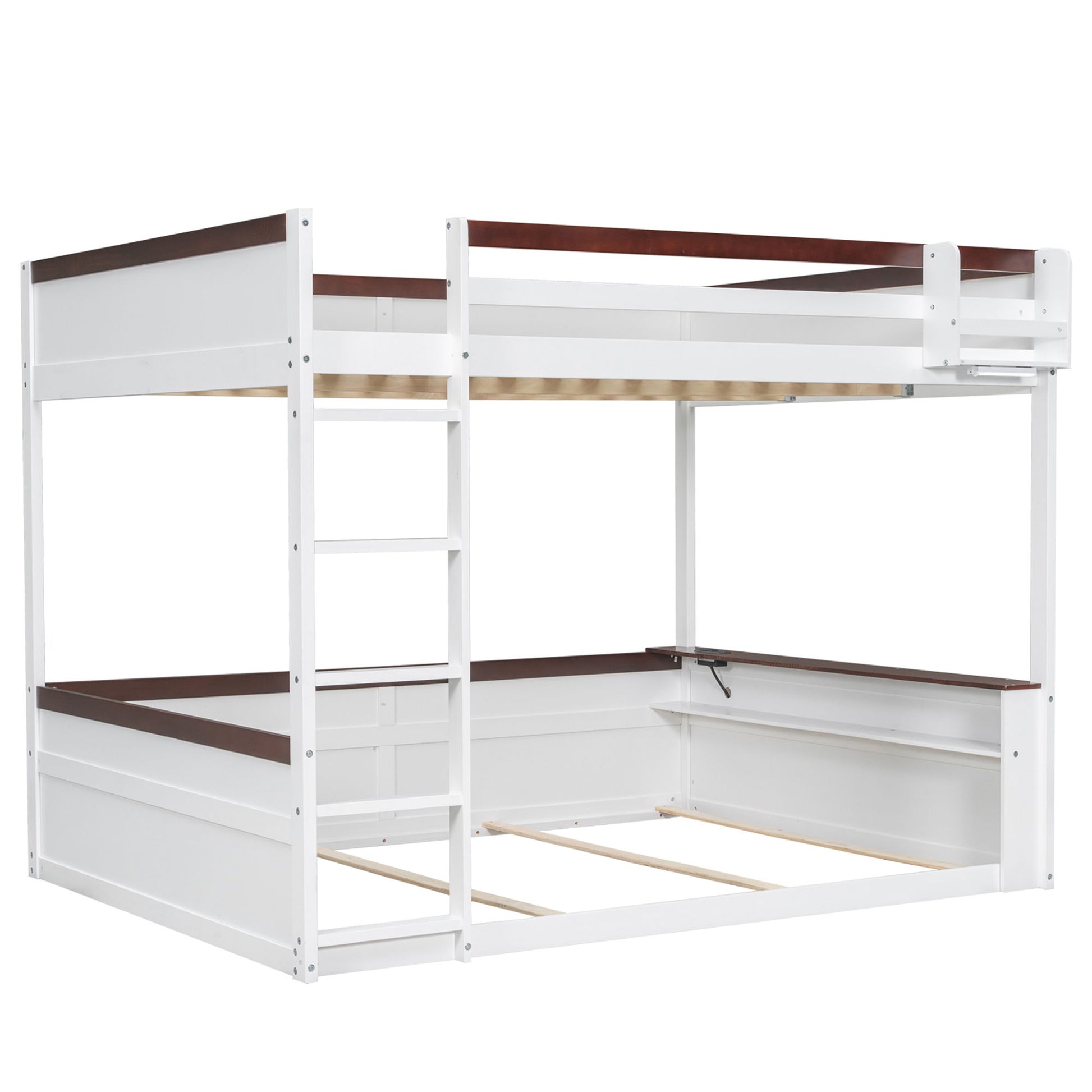 Bunk Bed With Built In Shelves, Storage Box, LED Light And USB Charging Station Hearth and Haven