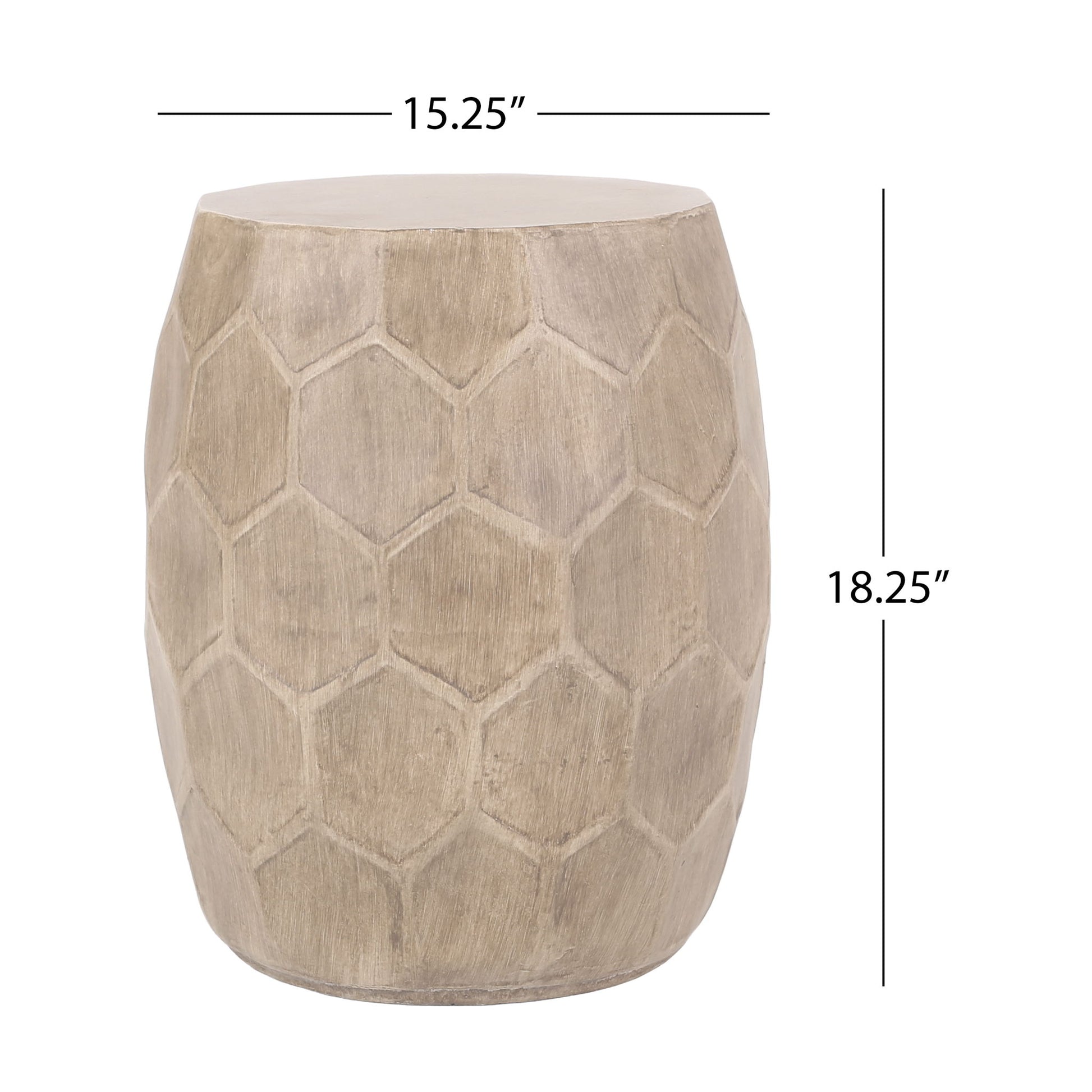 Outdoor Lightweight Concrete Side Table - Natural Noble House