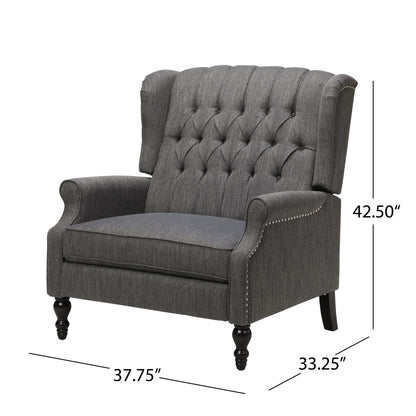 Dunham - Contemporary Fabric Tufted Oversized Pushback Recliner Noble House