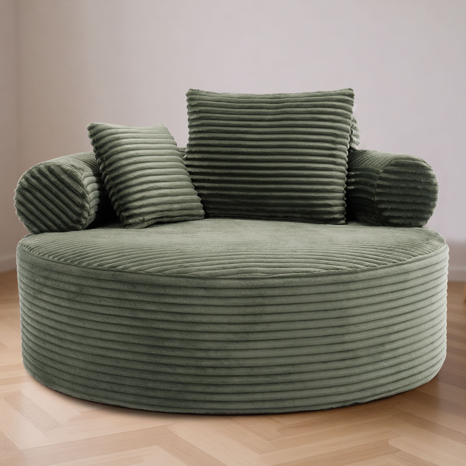 Round Sofa Bed With 3 Pillows For Living Room Home Essentials