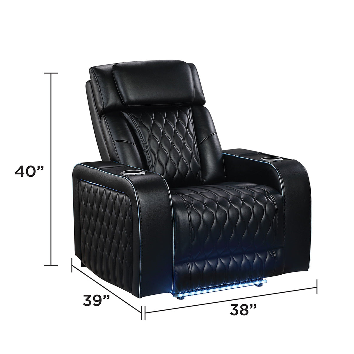 Electra - Power Recliner With Power Headrest, Massage, LED Lighting And USB Control Matrix Furniture Group