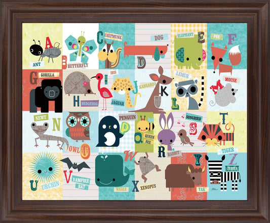 Playful Alphabet Parade - 28" x 34" Framed Wall Art Classy Art