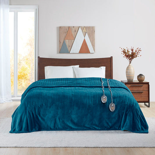 Heated Microlight to Berber - Blanket - Teal