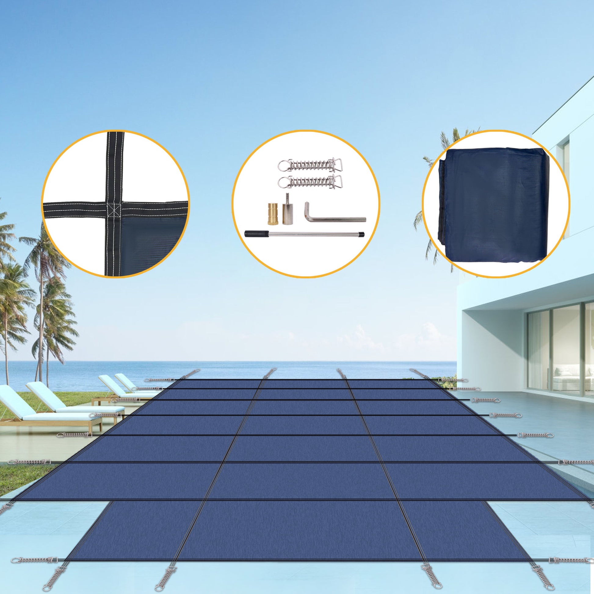 16 X 32 Ft High Strength Pool Safety Cover For Inground Winter Swimming Pools With Center End Step Daily Nest