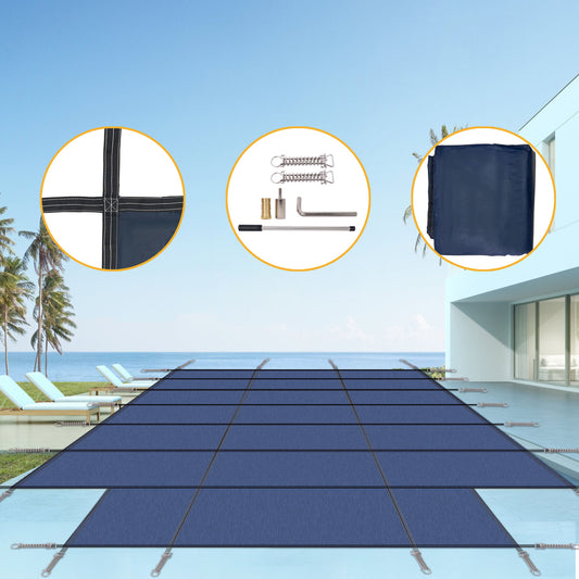 16 X 32 Ft High Strength Pool Safety Cover For Inground Winter Swimming Pools With Center End Step Daily Nest