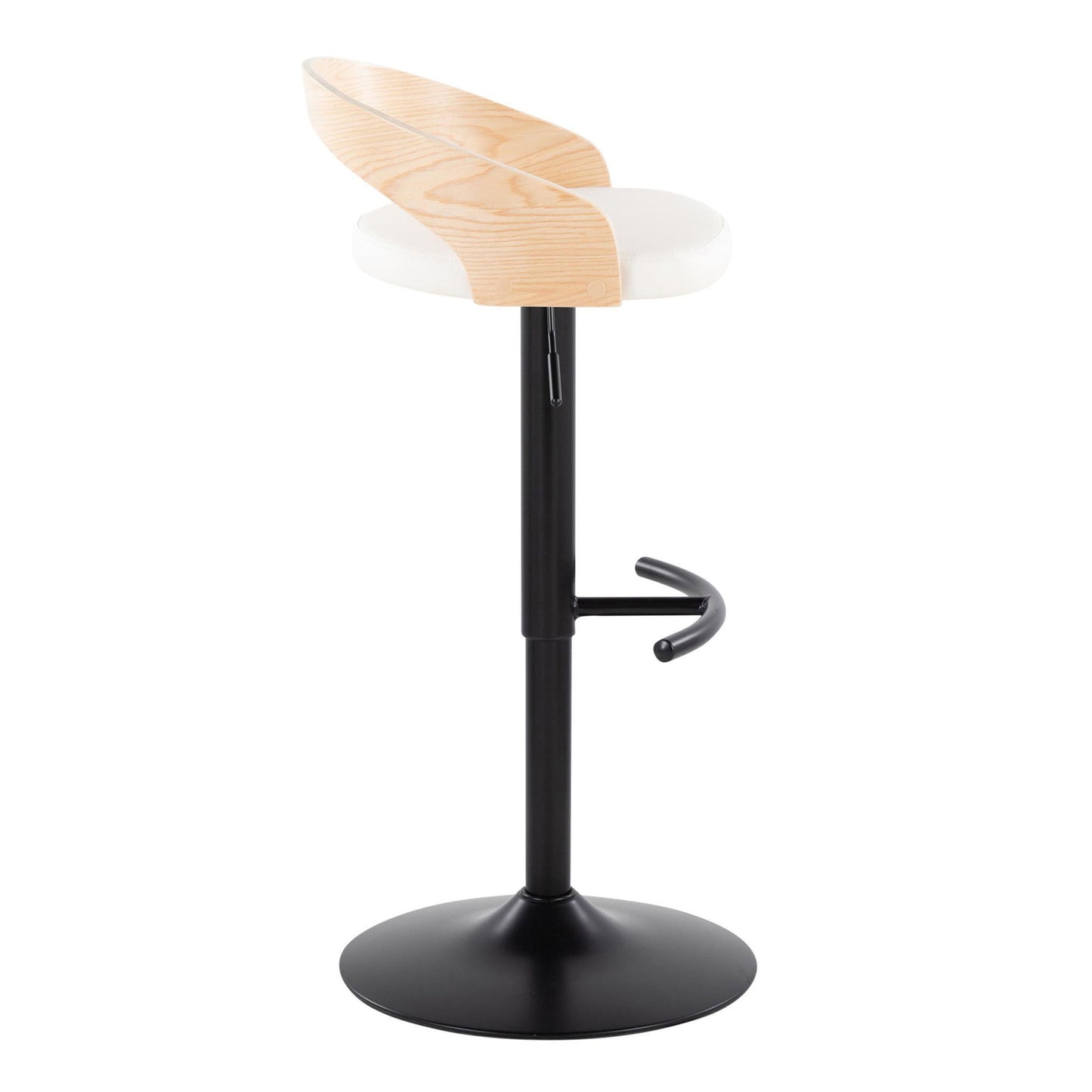 Grotto - Contemporary Adjustable Barstool With Swivel & Rounded T Footrest (Set of 2) Lumi Source