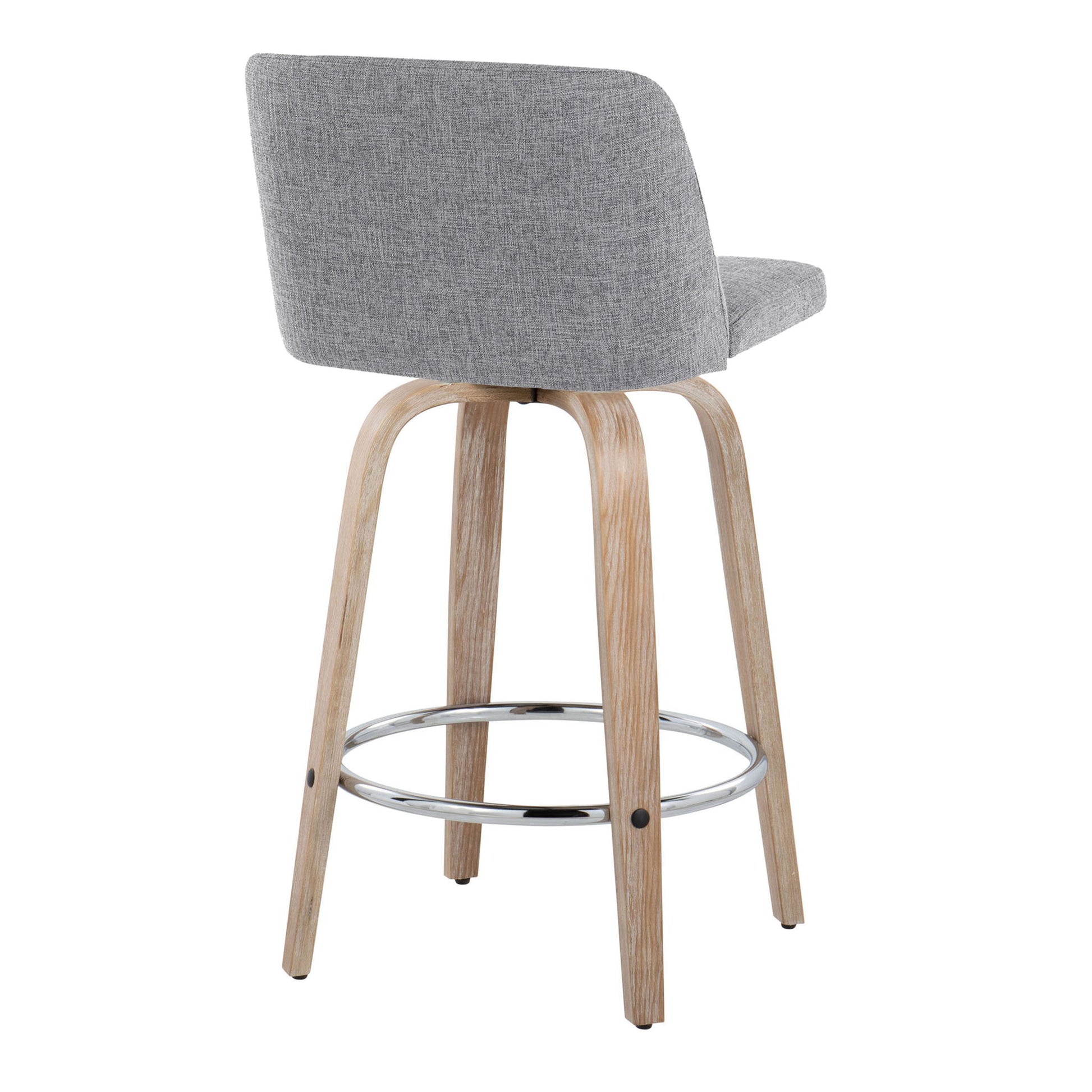 Toriano - Modern Design Fixed Height Counter Stool With Swivel With Round Footrest (Set of 2) Lumi Source