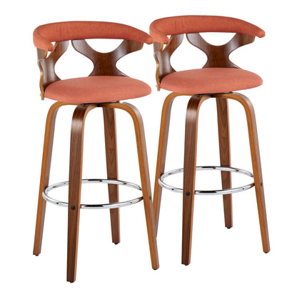 Gardenia - Mid Century Modern Fixed Height Barstool With Swivel With Round Footrest (Set of 2) Lumi Source
