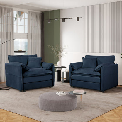 Modern Oversized Accent Chair, Comfy Single Sofa With Large Seat (Set of 2) Home Essentials