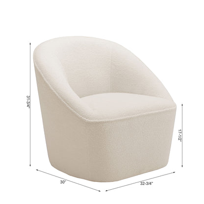 Anson - Swivel Chair With Soft Rounded Back - Off White Home Essentials