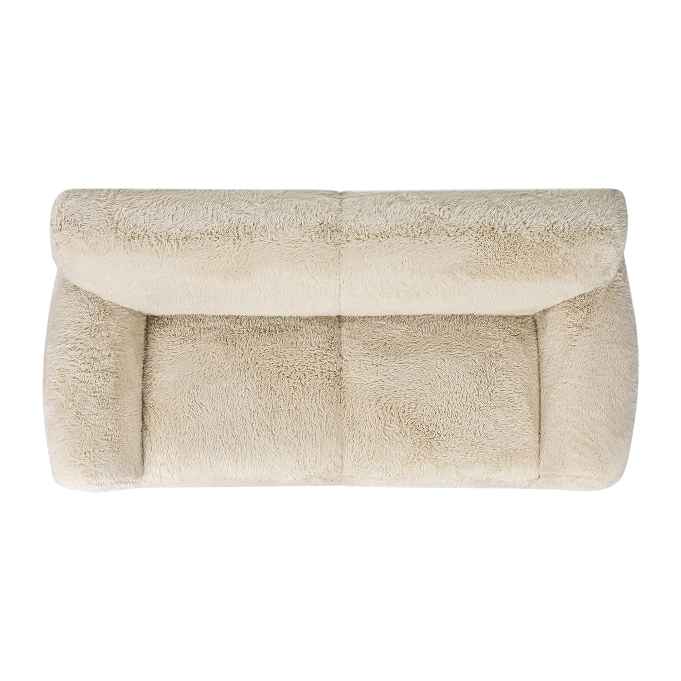 Summit - Faux Sheepskin Overstuffed Sofa - Cream Beige Jennifer Taylor Home