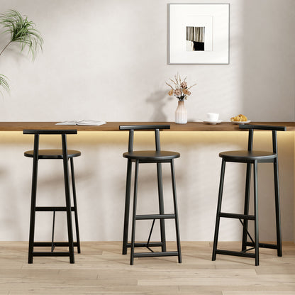 Modern Bar Stools With Backrest For Kitchen (Set of 3) Home Essentials