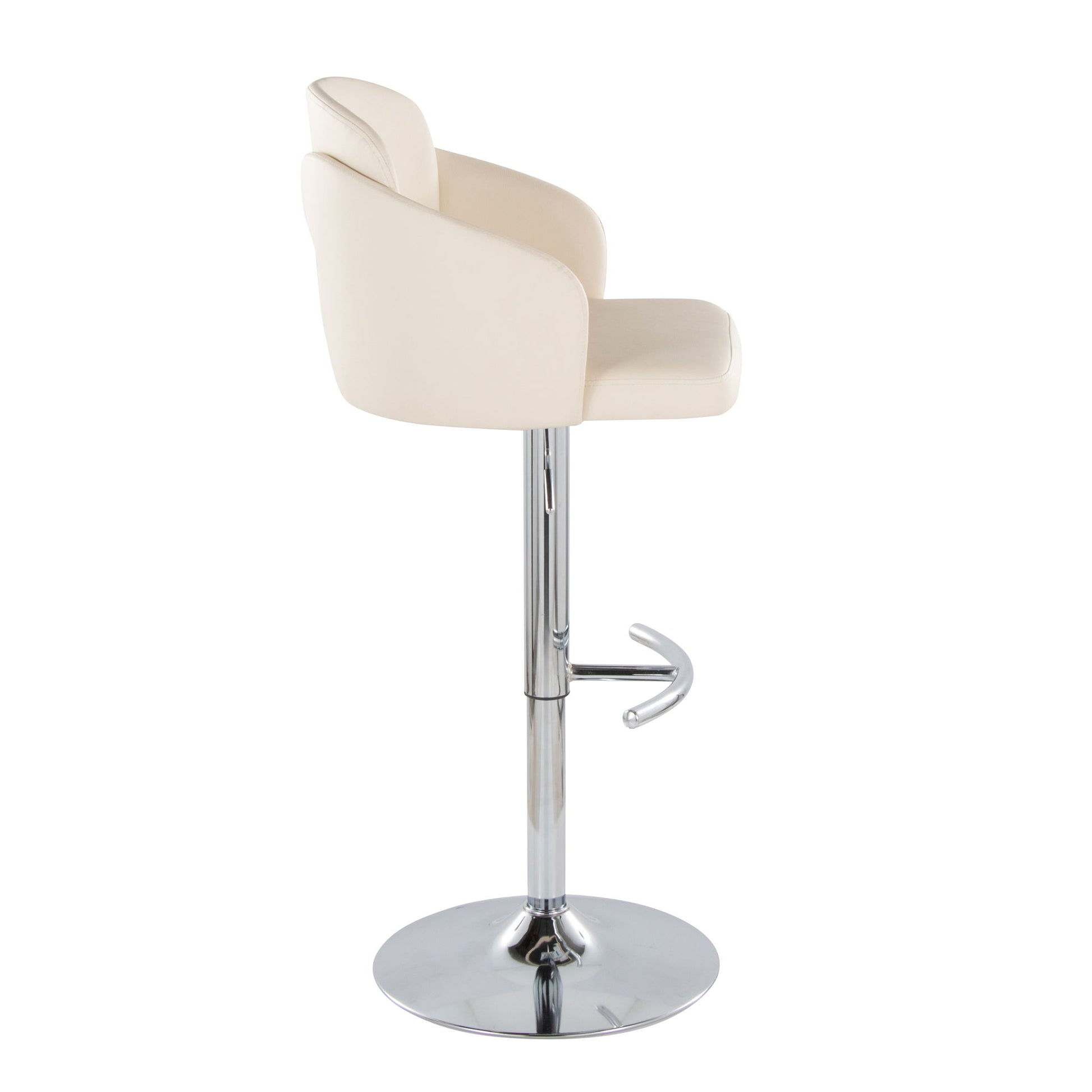 Dahlia - Contemporary Adjustable Barstool With Swivel With Rounded T Footrest (Set of 2) Lumi Source