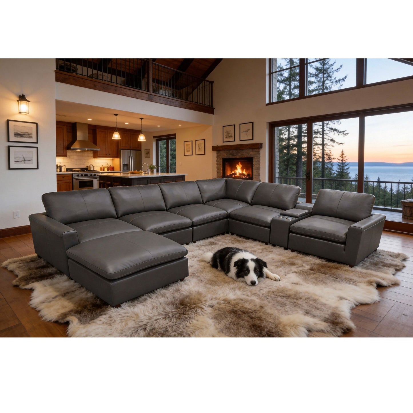 Large Seating Modular Upholstered Sectional Home Essentials