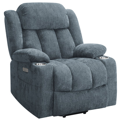 Beca - Upholstered Power Lift Recliner With Cupholders And USB Charging Furniture Max