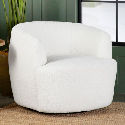 Hudson - Faux Sheepskin Upholstered Swivel Chair - Natural CoasterElevations