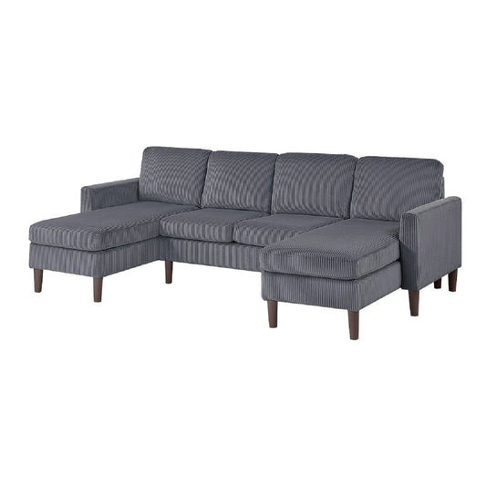 Sectional Set With Dual Chaises And Square Arms Home Essentials