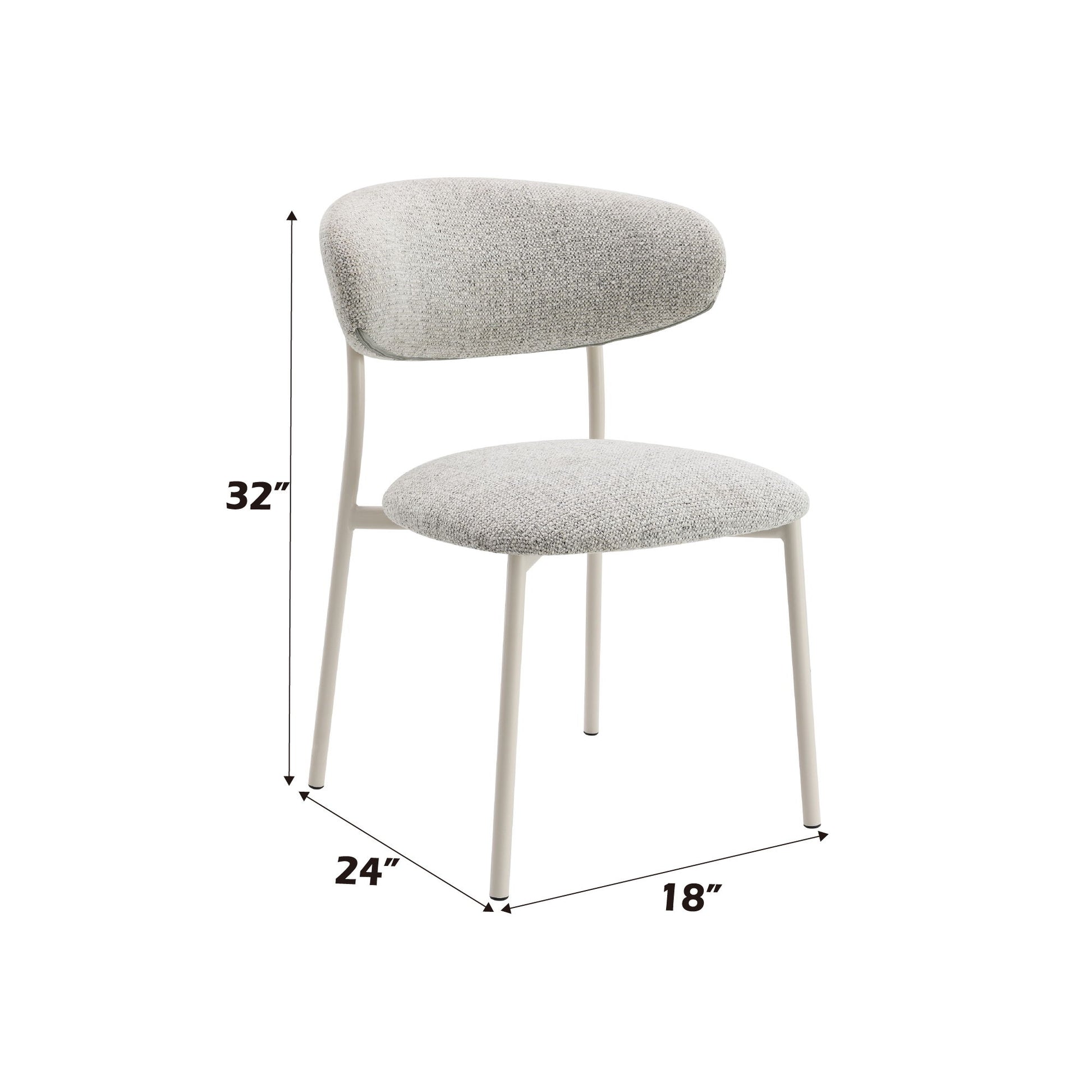 Kalam - Fabric Side Chair (Set of 2) - Light Gray Acme