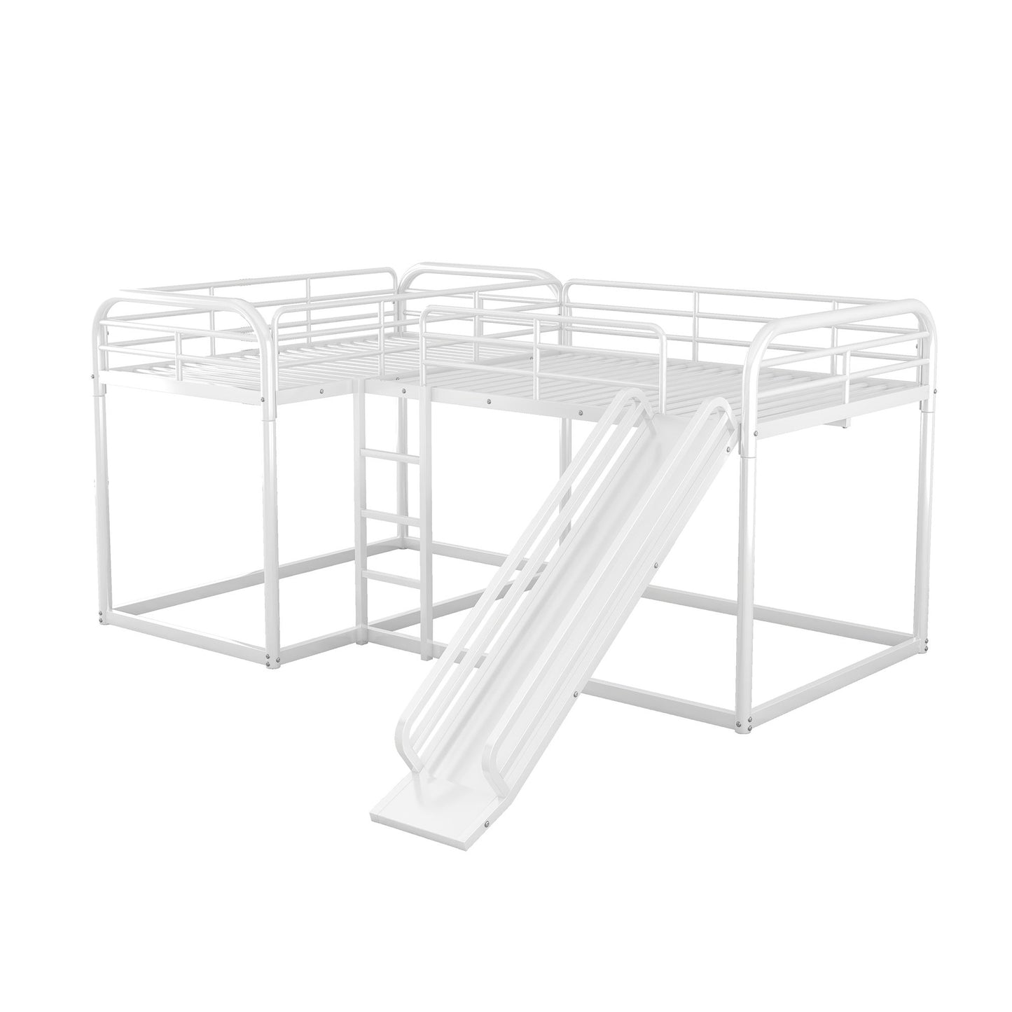 L Shaped Bunk Bed With Slide And Short Ladder Hearth and Haven