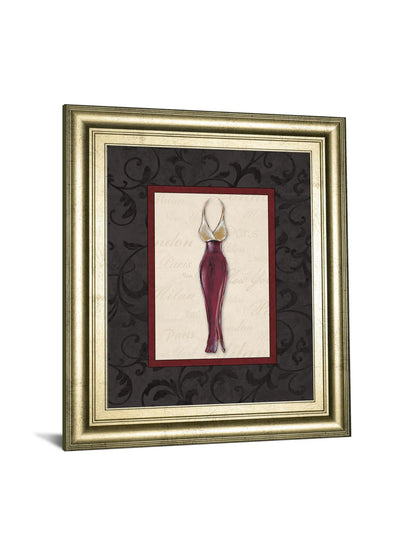 Fashion Dress Il By Susan Osbourne Framed Print Wall Art - Red