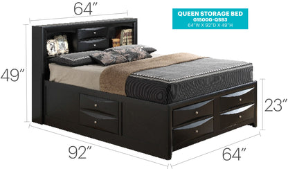 Modern Design Storage Bed With Bookcase Headboard Glory Furniture