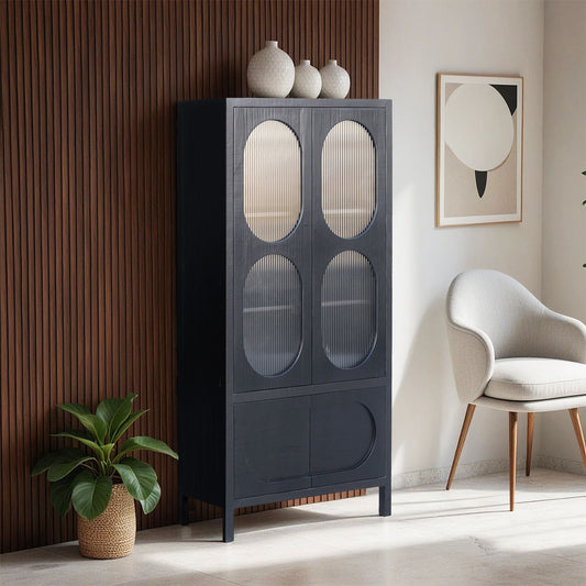 Vincent - Vincent Glass Cabinet - Black Chapel Hill
