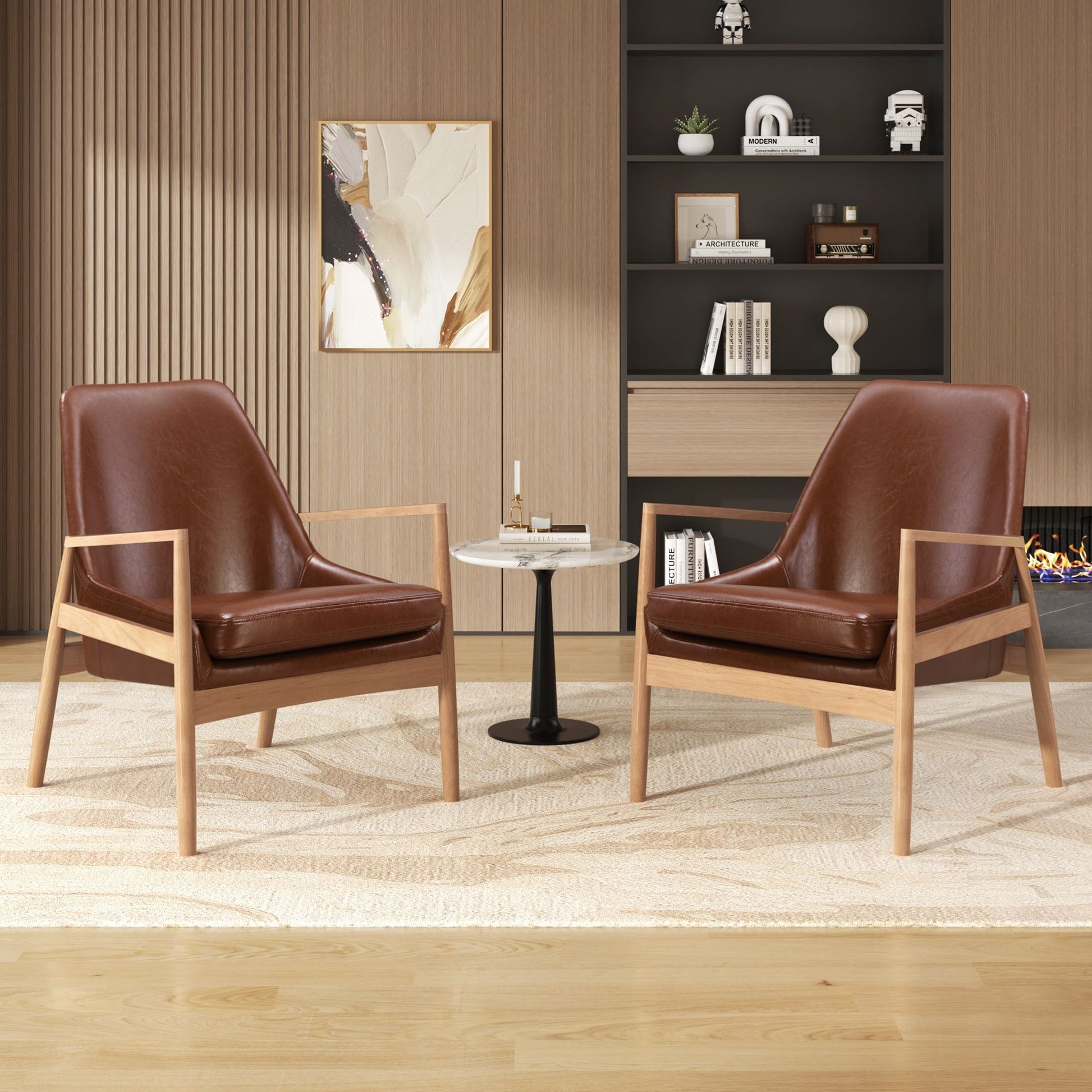Mid-Century Modern Accent Armchair With High Back Hearth and Haven