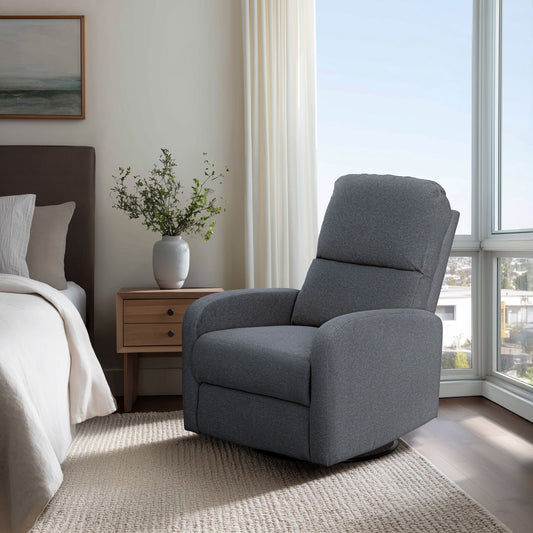 Dakota - Power Recliner 3-in-1 With Swivel, Glider, USB Ports - Gray INK+IVY