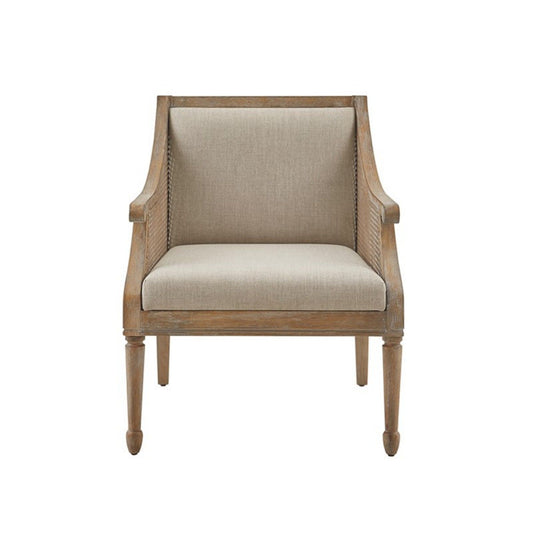 Transitional Cane Accent Armchair And Back Cushion - Natural JLA