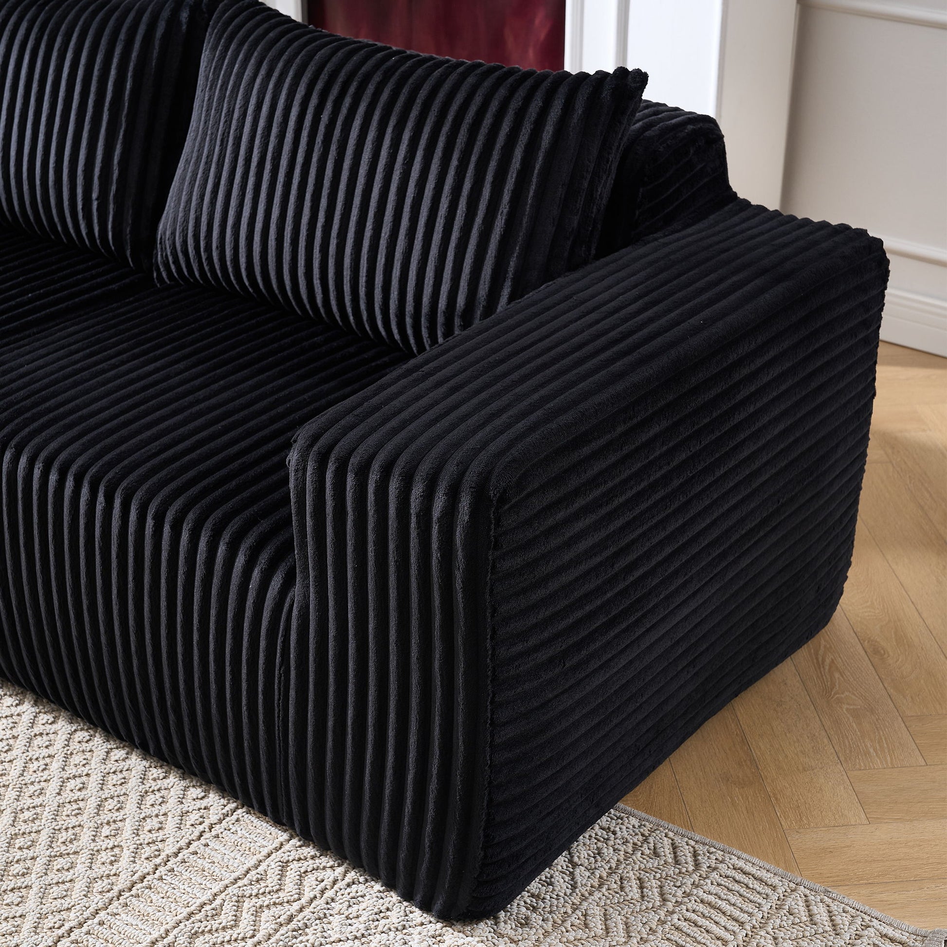L - Shape Modern Minimalist Modular Sectional Sofa, Upholstered Cloud Couch With Deep Seats Home Essentials