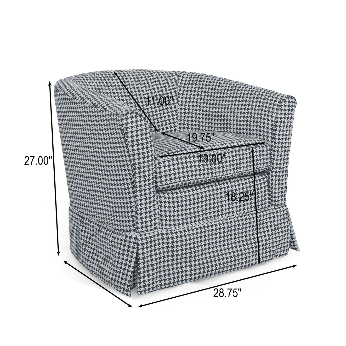 Zeniqua - Upholstered Velvet Swivel Chair With Loose Cover Noble House