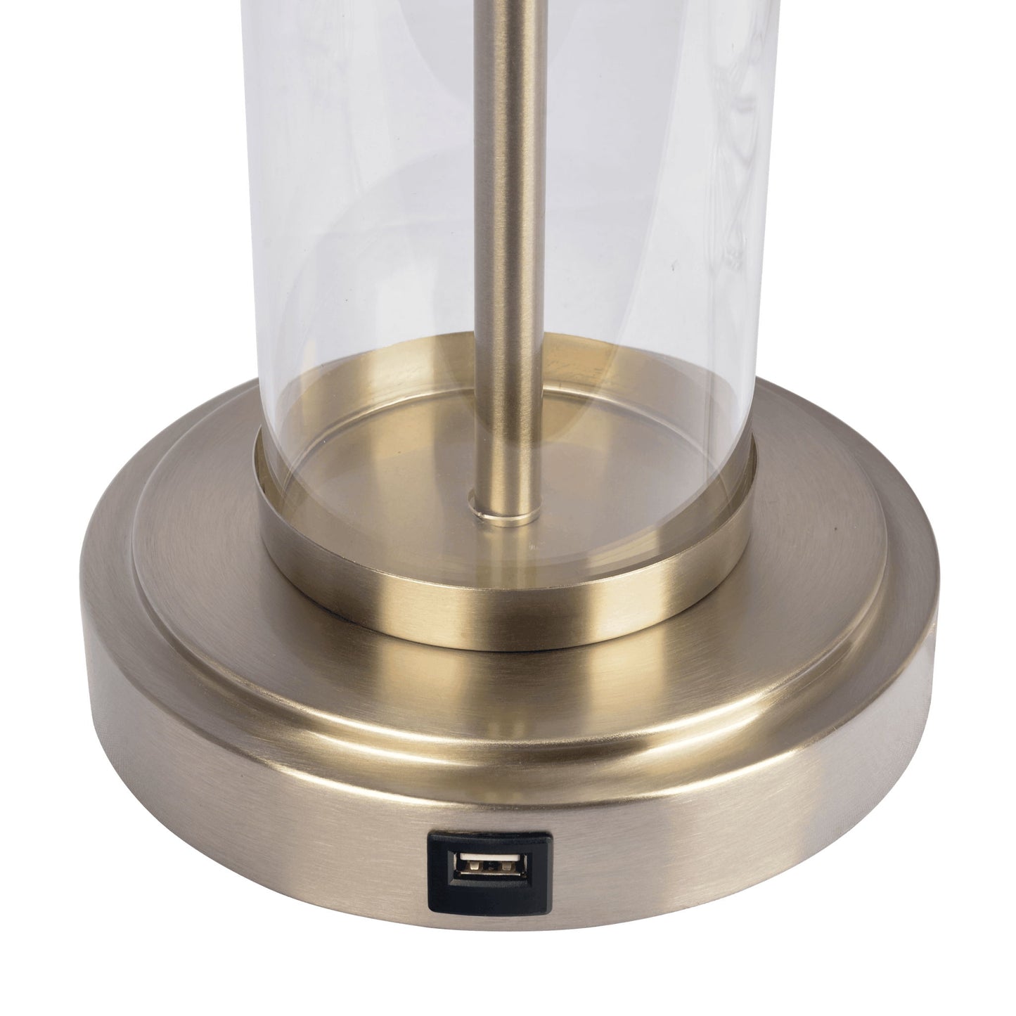 Luna - Table Lamp With On / Off Switch Clear Body Base - Clear / Silver / White Ashcroft Furniture
