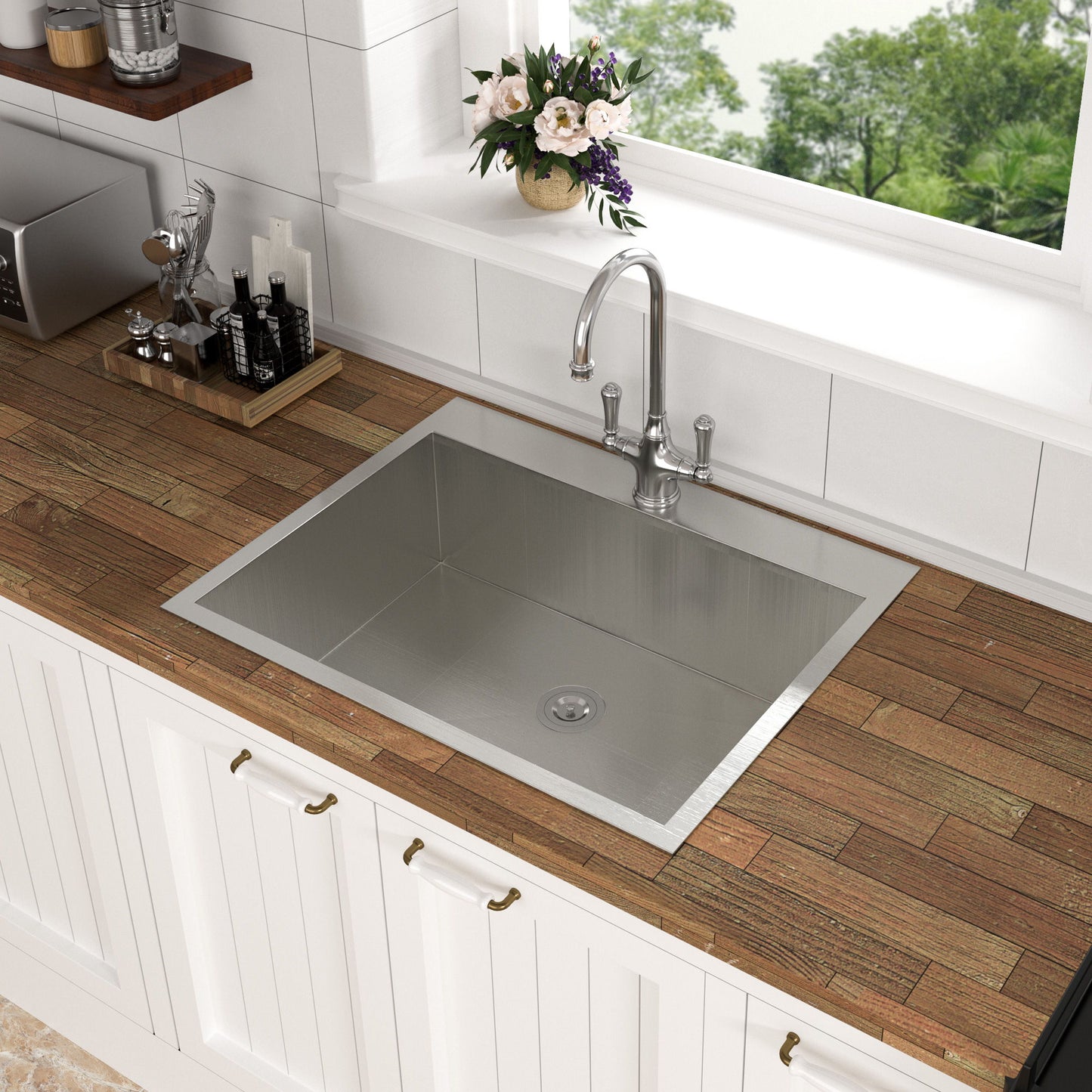 Stainless Steel Drop In Kitchen Sink, Topmount Daily Nest